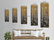Cargar imagen en el visor de la galería, Birch Tree Forest, Framed Canvas Print, Skinny / Tall Wall Art, Living Room Decor, Landscape Painting, Nature Decor
