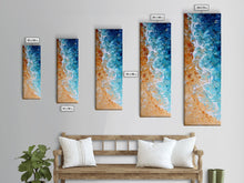 Carregar imagem no visualizador da galeria, Abstract Coastal Waves And Sandy Beach, Rustic Farmhouse Art With Boho Elements, Tall Canvas Print For Modern Wall Decor
