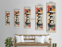 Carregar imagem no visualizador da galeria, Zen Stone Lantern Skinny Art Tall Art Japanese Ukiyo-e Inspired Framed Canvas Wall Art
