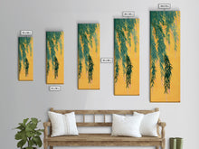 Load image into Gallery viewer, Japanese Skinny Art of Wisteria Hanging Over a Golden Background – Framed Canvas Print
