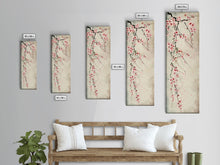 Cargar imagen en el visor de la galería, Cherry Blossoms, Full Bloom, Japanese Art, Skinny Art, Tall Art, Framed Canvas Print, Ukiyo-e Style
