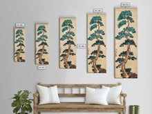 Load image into Gallery viewer, Japanese Pines Artistic Interpretation Tall Branches Skinny Art Tall Art Framed Canvas Print Japanese Style Art Ukiyo-e Art Wood Block Print Classic
