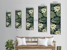 Load image into Gallery viewer, Elegant Japanese Peacock with Blossoms Tall Skinny Framed Canvas Print - Ukiyo-e Art Wall Décor
