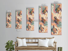 Load image into Gallery viewer, Sea Turtles Marine Life Japanese Style Art On Framed Canvas Print Ukiyo-e Tall Skinny Oceanic Wood Block Wall Decor
