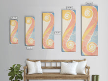 Load image into Gallery viewer, Abstract Patterns Swirling Japanese Design In Ukiyo-e Art On Framed Canvas Print Tall Skinny Wood Block Modern Wall Decor
