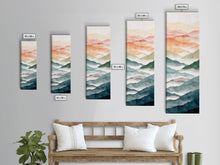 Load image into Gallery viewer, Rolling Hills And Layered Mountains In Soft Pastel Hues Ukiyo-e Wood Block Print Skinny Art Framed Canvas Print
