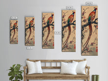 Load image into Gallery viewer, Vibrant Pheasant Perched On Flowering Branch For Traditional Japanese Art Wall Decor Framed Canvas Print
