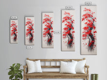 Carregar imagem no visualizador da galeria, Autumn Leaves On A Twisted Trunk, Tall Skinny Canvas Print, Perfect For Feng Shui Spaces, Japanese Style Wall Art
