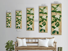 Load image into Gallery viewer, Magnolia Flowers On A Branch - Skinny Art Tall Art Framed Canvas Print Japanese Style Art Ukiyo-e Art
