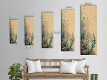 Cargar imagen en el visor de la galería, Tall Skinny Art Japanese Style Wood Block Print Abstract Seaweed In Soft Hues For Framed Canvas Print In Ukiyo-e Style
