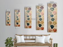Cargar imagen en el visor de la galería, Colorful Shells On Textured Background Skinny Art Wood Block Print Japanese Style Art Framed Canvas Print Tall Art Ukiyo-e Art
