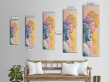 Cargar imagen en el visor de la galería, Colorful Buddha Statues Skinny Art Wood Block Print Japanese Style Art Framed Canvas Print Tall Art Ukiyo-e Art
