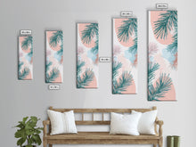 Load image into Gallery viewer, Elegant Pine Branches on Soft Pastel Background - Skinny Art, Japanese Wall Decor, Framed Canvas Print, Ukiyo-e Style
