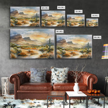 Carregar imagem no visualizador da galeria, Beautiful Arizona Watercolor Landscape Painting Print, Wood Framed Art, Gift for him, painting, Prints, Abstract Wall Art
