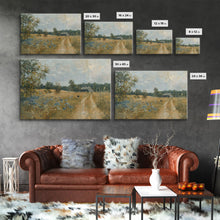 Carregar imagem no visualizador da galeria, Blue Bonnets and Country Roads, Texas Art, Framed Canvas Print, Wood Frame Art, Metal Art, Metal Wall Art, Primitive Home Decor
