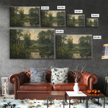 Load image into Gallery viewer, Early American Landscape Painting Framed Canvas Print | Oil Painting Print | Metal Art | Landscape Painting | Living Room Art | Home Decor
