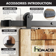 Load image into Gallery viewer, Non-Bypass Sliding Barn Door Hardware Kit - T-Shape Design Roller
