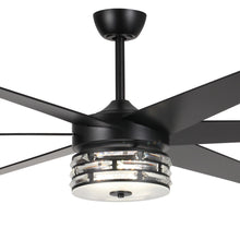 Cargar imagen en el visor de la galería, 70&quot; Modern DC Motor Downrod Mount Reversible Ceiling Fan with Lighting and Remote Control
