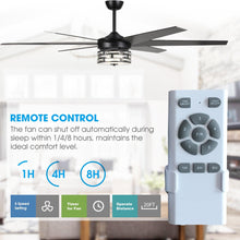 Cargar imagen en el visor de la galería, 70&quot; Modern DC Motor Downrod Mount Reversible Ceiling Fan with Lighting and Remote Control
