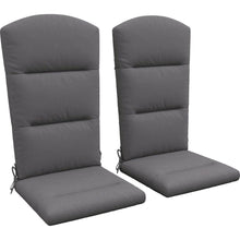 Cargar imagen en el visor de la galería, 2 Piece Adirondack Chair Cushions, 59 x 20.5 x 2 inch Outdoor Chair Cushions for Fire Pit Chairs with Seat, Back, Ties, Water Repellent Replacement Patio Seat Pads, Gray
