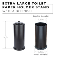 Load image into Gallery viewer, Freestanding Extra Large Toilet Paper Holder (Matte Black Finish)
