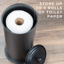 Load image into Gallery viewer, Freestanding Extra Large Toilet Paper Holder (Matte Black Finish)
