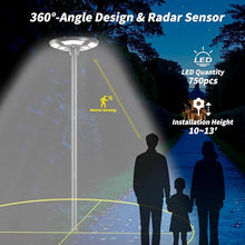 Load image into Gallery viewer, 1500W Solar UFO Motion Sensor All in one Solar Garden Street Light With Remote Control
