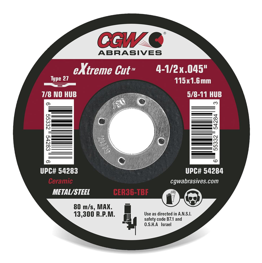 CGW Abrasives eXtreme Cut Ceramic Cutting Wheels