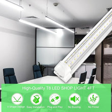 Load image into Gallery viewer, 4ft LED Shop Lights - 30W, 6500K, 3600 Lumens, Triac Dimming, Clear Linkable Fixture, Suitable for 100V-277V
