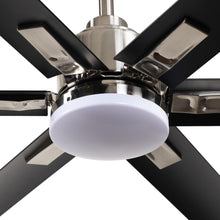 Cargar imagen en el visor de la galería, 72&quot; Bankston Modern DC Motor Downrod Mount Reversible Ceiling Fan with Lighting and Remote Control
