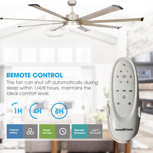 Carregar imagem no visualizador da galeria, 72&quot; Bankston Modern Satin Nickel DC Motor Downrod Mount Ceiling Fan with LED Lighting and Remote Control
