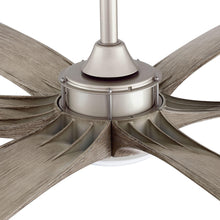 Cargar imagen en el visor de la galería, 72&quot; Jaydn Farmhouse Satin Nickel DC Motor Downrod Mount Reversible Ceiling Fan with Lighting and Remote Control
