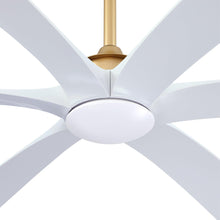 Cargar imagen en el visor de la galería, 72&quot; Jaydn Farmhouse Satin Nickel DC Motor Downrod Mount Reversible Ceiling Fan with Lighting and Remote Control
