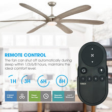 Cargar imagen en el visor de la galería, 72&quot; Jaydn Farmhouse Satin Nickel DC Motor Downrod Mount Reversible Ceiling Fan with Lighting and Remote Control
