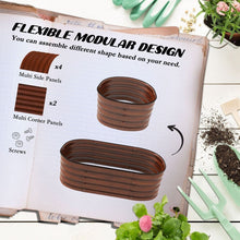 Cargar imagen en el visor de la galería, 3.5&#39; x 2&#39; x 1&#39; Galvanized Raised Garden Bed Kit, Outdoor Metal Elevated Planter Box with Safety Edging, Easy DIY Stock Tank for Growing Flowers, Herbs &amp; Vegetables, Brown
