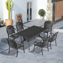 Carregar imagem no visualizador da galeria, (Cushions In Random Colors)7-Piece Set Of Cast Aluminum Patio Furniture With Cushions
