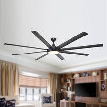 Cargar imagen en el visor de la galería, 75&quot; Industrial DC Motor Downrod Mount Reversible Ceiling Fan with Lighting and Remote Control
