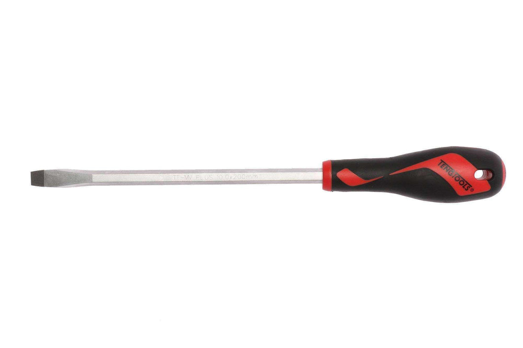 Teng Tools 10mm / 25/64 Inch x 200mm / 7.9 Inch Long Flat Type Slotted Head Screwdriver - MD935N