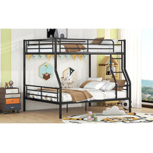 Load image into Gallery viewer, Full XL Over Queen Metal Bunk Bed, Black
