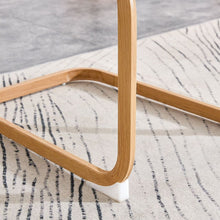 Load image into Gallery viewer, White stone burning tabletop with rubber wooden legs, foldable computer desk, foldable office desk, Modern PU leather high back cushion side chair with wood grain metal legs.
