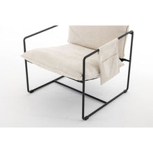 Load image into Gallery viewer, 2 Sets 1 Case, Upholstered hanging armchair with arm pocket metal frame, crushed foam cushions and skin-friendly braid for living room and bedroom. Beige color
