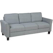 Cargar imagen en el visor de la galería, 3-Seat Sofa Living Room Linen Fabric Sofa (Gray)
