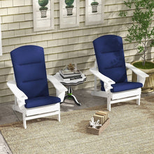 Cargar imagen en el visor de la galería, 2 Piece Adirondack Chair Cushions, 59 x 20.5 x 2 inch Outdoor Chair Cushions for Fire Pit Chairs with Seat, Back, Ties, Water Repellent Replacement Patio Seat Pads, Blue

