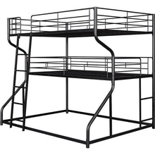 Carregar imagem no visualizador da galeria, Full XL over Twin XL over Queen Size Triple Bunk Bed with Long and Short Ladder,Black
