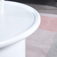 Cargar imagen en el visor de la galería, 2 Pieces White MDF Round Coffee Table Set for Living Room, Bedroom
