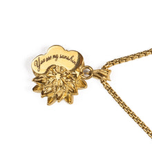 Load image into Gallery viewer, Sunflower Gold Skull Necklace
