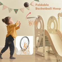 Load image into Gallery viewer, Kids Swing-N-Slide with Bus Play Structure, Freestanding Bus Toy with Slide&amp;Swing for Toddlers, Bus Slide Set with Basketball Hoop
