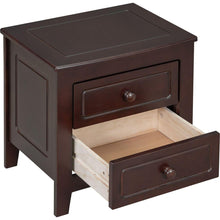Cargar imagen en el visor de la galería, 3-Pieces Bedroom Sets,Full Size Wood Platform Bed and Two Nightstands-Dark Walnut
