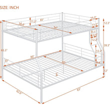 Load image into Gallery viewer, Full XL Over Queen Metal Bunk Bed, White
