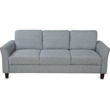 Cargar imagen en el visor de la galería, 3-Seat Sofa Living Room Linen Fabric Sofa (Gray)

